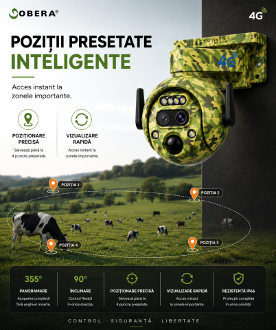 Cameră Supraveghere PTZ Camuflaj 4G cu Panou Solar, 6MP, Zoom Optic 12X, Detectare PIR, Vedere Noapte, Control din Telefon, IP65 [2]