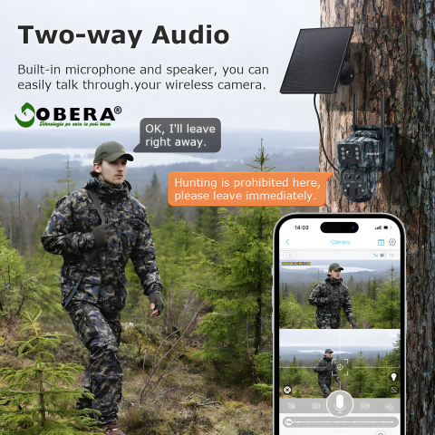 Camera supraveghere solara camuflaj, goBERA®, 6MP, 4G, zoom optic 15X, vedere nocturna color, detectie miscare PIR, audio bidirectional, control rotativ PAN-TILT, aplicatie UBOX, stocare microSD 128GB [3]