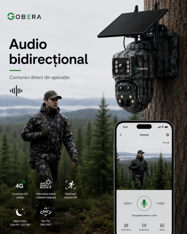Camera supraveghere solara camuflaj, goBERA®, 6MP, 4G, zoom optic 15X, vedere nocturna color, detectie miscare PIR, audio bidirectional, control rotativ PAN-TILT, aplicatie UBOX, stocare microSD 128GB [4]