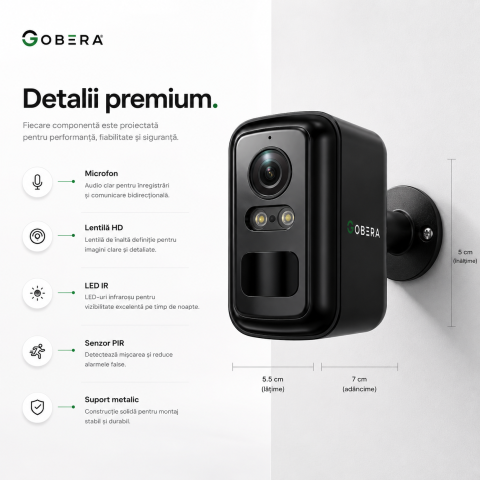 Camera Supraveghere Solara Wireless, Detectare Umana PIR, 3W Panou Solar, Baterie 5200mAh, 4G, Vedere Noapte Color, IP66,Neagra [11]