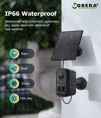 Camera Supraveghere Solara Wireless, Detectare Umana PIR, 3W Panou Solar, Baterie 5200mAh, 4G, Vedere Noapte Color, IP66,Neagra [9]