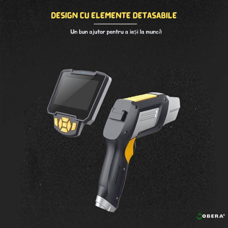 Endoscop industrial cu lentila dubla goBERA®, Camera de inspectie digitala cu cablu de 10 metri, LCD Full HD1920x1080 de 4.3 inchi, 6 lumini LED reglabile, Baterie de 2600mAh, Tub semirigid de 8 mm IP [5]