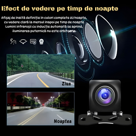 Navigatie auto universala 10.26" goBERA®, Portabila, Apple Carplay si Android Auto wireless, Camera dubla, 4K/1080 Reglabile, Ecran IPS HD full-touch, BT, FM, Split-screen, Card microSD 64GB, Cablu AU [2]