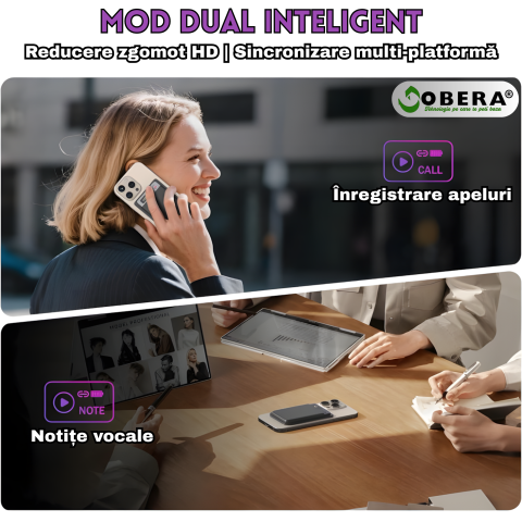 Recorder AI goBERA® – Reportofon Digital Inteligent, 64GB Memorie, Transcriere Automata, Rezumat AI, Reducere Zgomot, Microfoane Duale, 30h Inregistrare, Standby 166 Zile, Portabil 30g,Cloud Securizat [6]