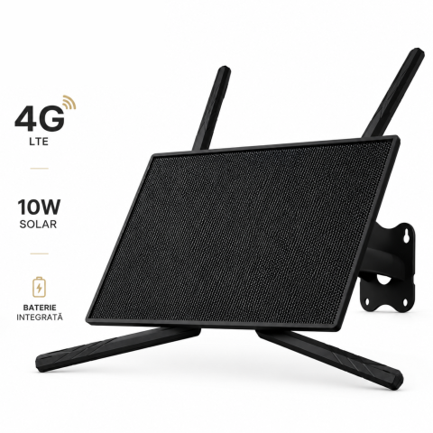 Routere 4G cu panou solar - Router Portabil 4G LTE goBERA®️ cu Panou Solar 10W, Baterie 20100mAh, WIFI 2.4GHz, Antene Duale 5dBi, Micro SIM, Se pot conecta 10 dispozitive simultan