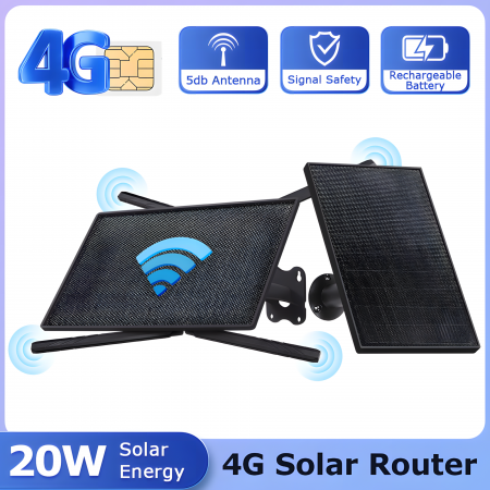 Camere de Supraveghere Smart pentru Exterior și Interior | goBERA® - Router Portabil 4G LTE goBERA®️ cu Panou Solar 20W, Baterie 20100mAh, WIFI 2.4GHz, Antene Duale 5dBi, Micro SIM, Se pot conecta 10 dispozitive simultan