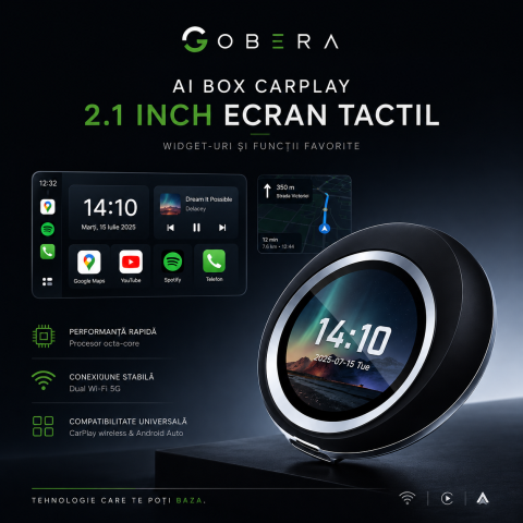 Sistem Multimedia Auto 3-în-1 cu Android 14, CarPlay Wireless, Android Auto Wireless, Touchscreen Control, HDMI pentru Ecran Extern, Procesor Qualcomm QCM6125 Octa-Core, 8GB RAM + 128GB ROM [7]