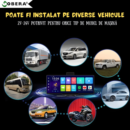 Sistem navigatie auto 10.26 inch goBERA®, Android 13, 8-Core, 4 GB RAM, 64 GB ROM, Carplay & Android auto, Bluetooth 5.1, Wi-Fi, Camera dubla, 1080P/1080P, Ecran IPS HD full-touch, GPS tracker, BT, FM [4]