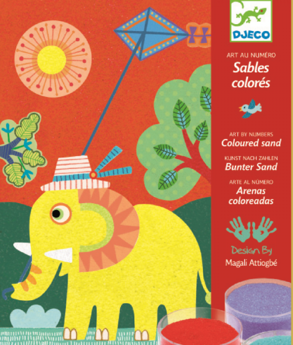 Nisip colorat Djeco Animale pentru copii [1]