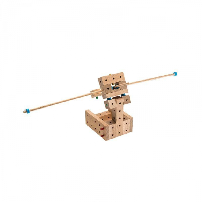 Set cuburi de constructie din lemn Explorer World Catapult, +5 ani, Matador [2]