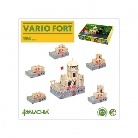Set constructie arhitectura Vario Fort, 194 piese din lemn, Walachia [2]