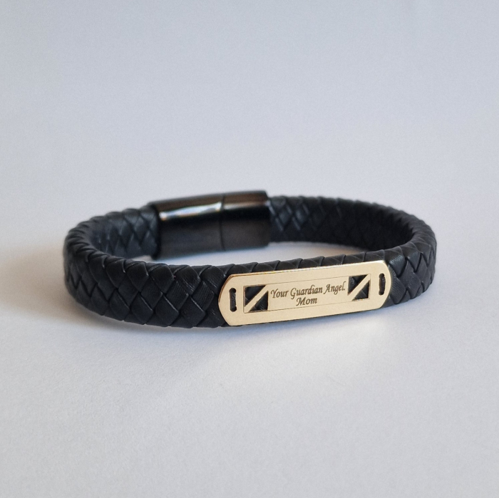 Bratara barbateasca  cu tablita  aur 14k personalizata [8]