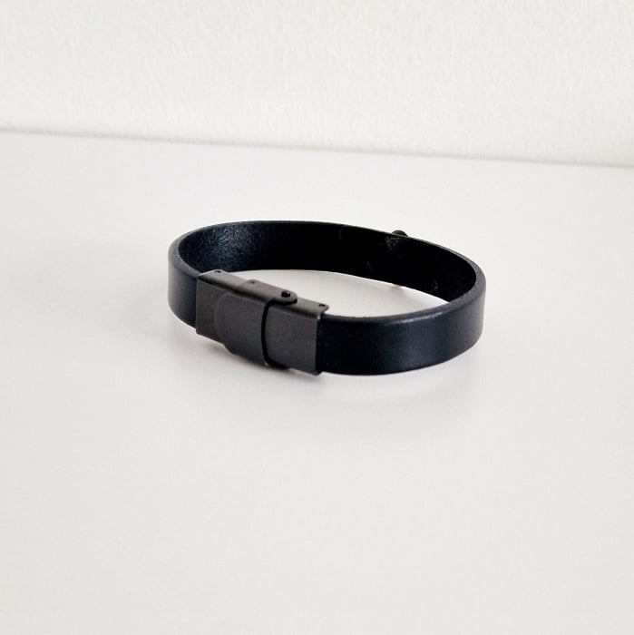 Bratara barbati cruciulita aur 14 k si piele [4]