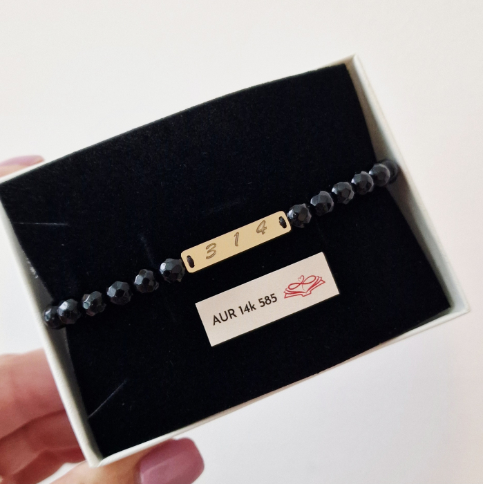 Bratara barbati cu  tablita aur personalizata si onix [18]