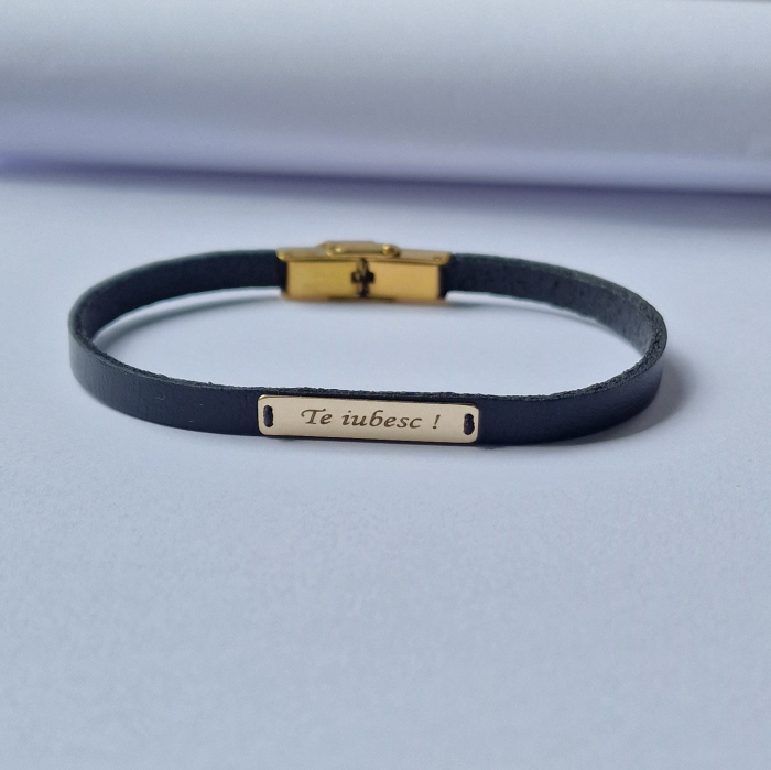 Bratara barbati aur 14k tablita personalizata [4]