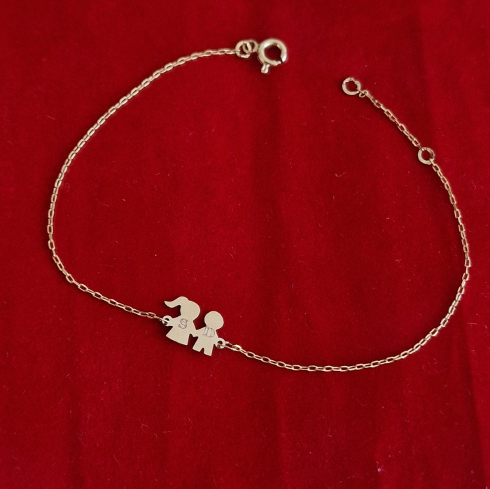 Bratara familie ,doi membrii,copii aur 14 k [6]
