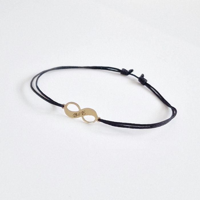 Bratara cu snur si infinit aur  18mm personalizat [7]