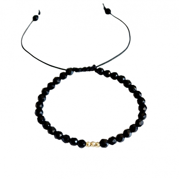 Brățară cu onix si bile aur 14 k [3]