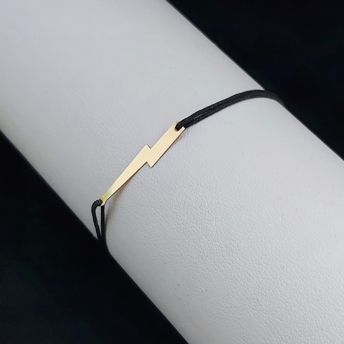 Bratara gravata cu snur dama ,fulger aur 14k [3]