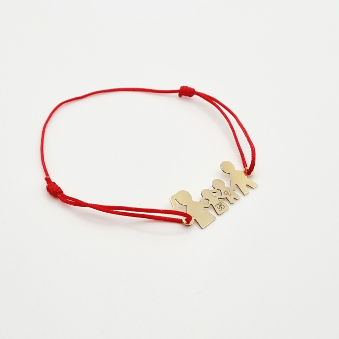 Bratara cu snur personalizata  familie aur 14 k,4 membri [2]