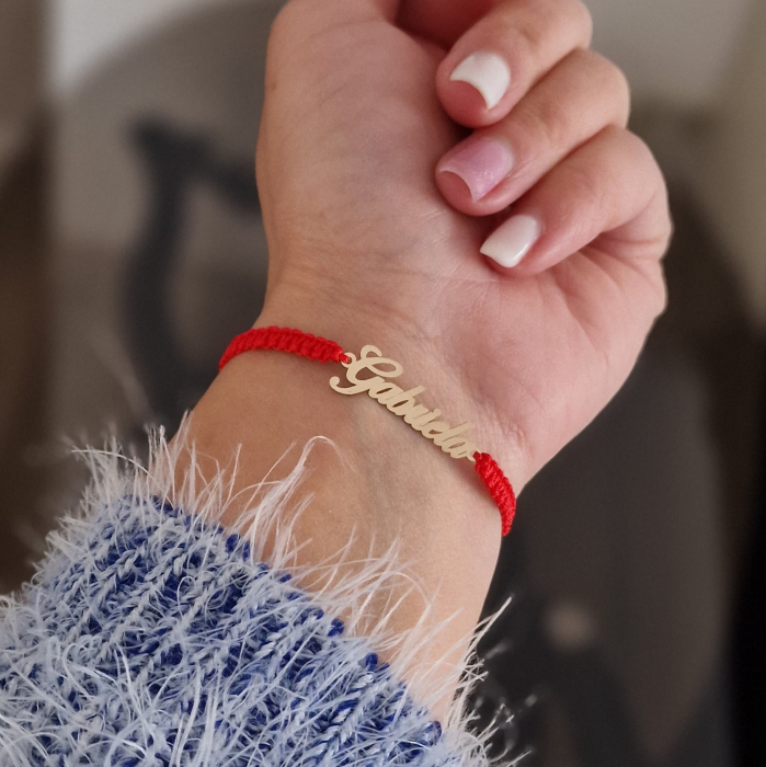 Bratara cu snur personalizata,  nume aur [7]