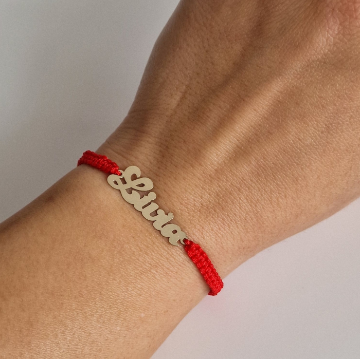 Bratara cu snur personalizata,  nume aur [9]