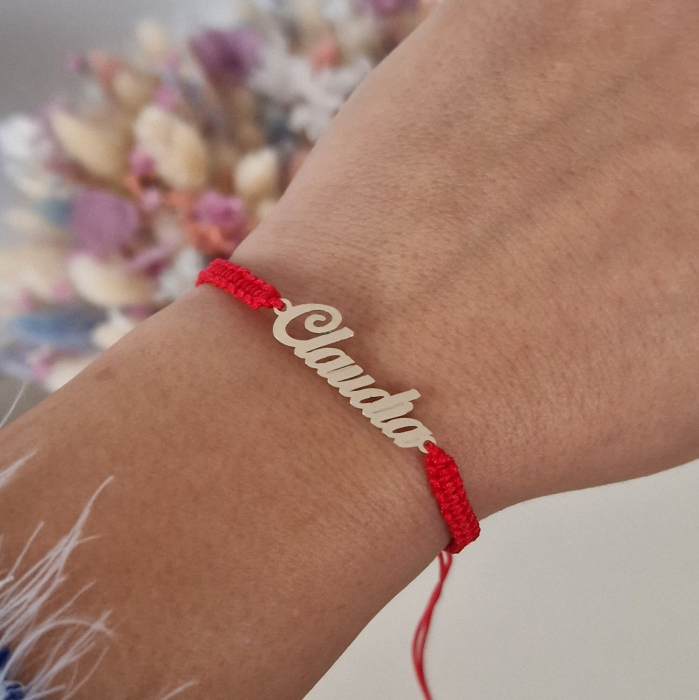 Bratara cu snur personalizata,  nume aur [6]