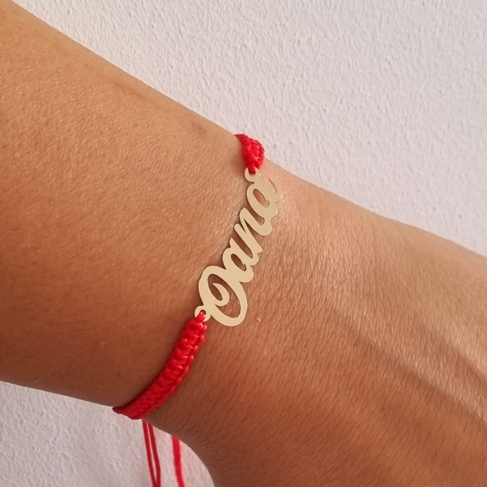 Bratara cu snur personalizata,  nume aur [5]