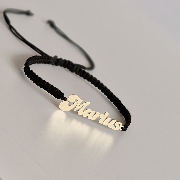 Bratara cu snur personalizata,  nume aur [8]