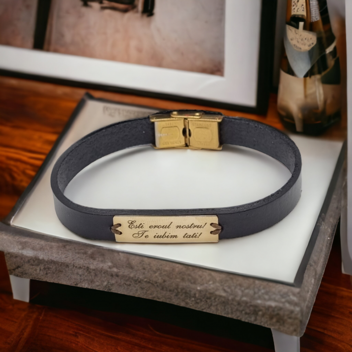 Bratara barbati  personalizata  tablita aur 14k [3]