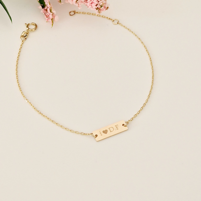 Bratara personalizata tablita  aur 14k [2]