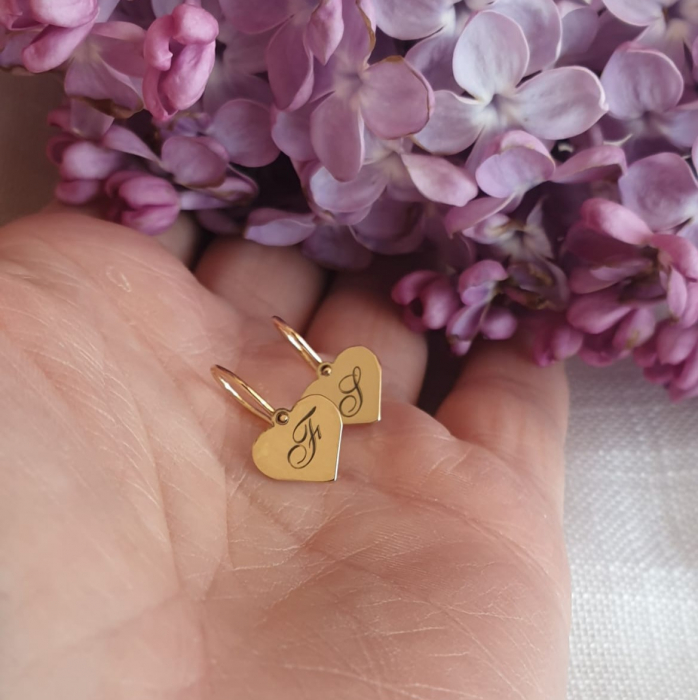 Cercei inimă 10mm aur 14k [2]