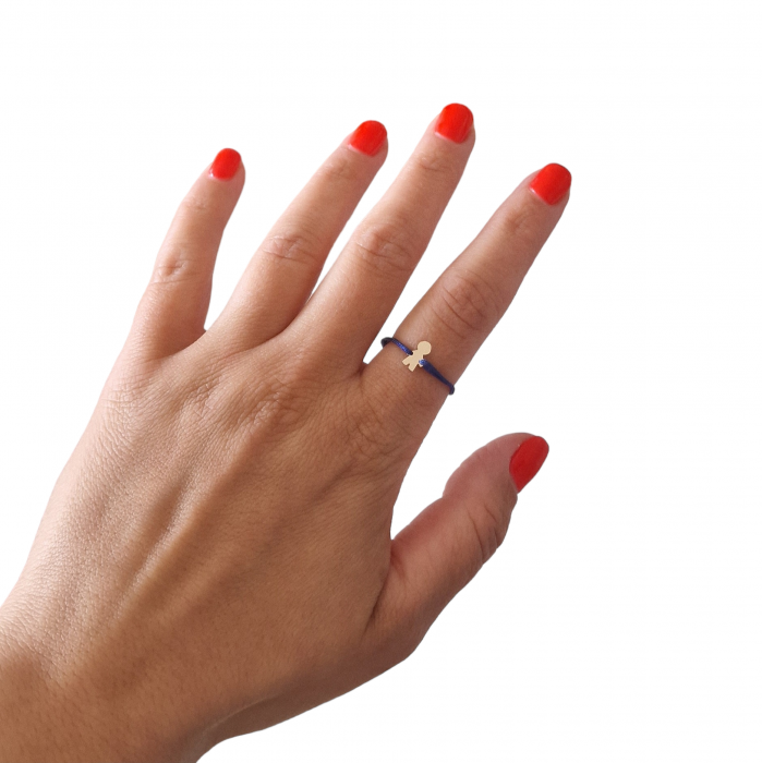 Inel cu snur,  baietel aur 14k [2]