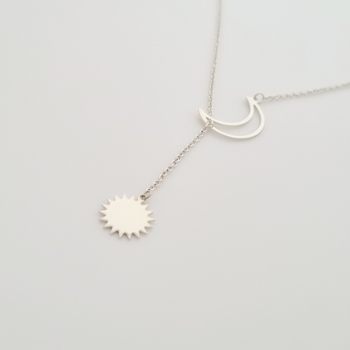Lantisor argint personalizat ,luna si soare [5]