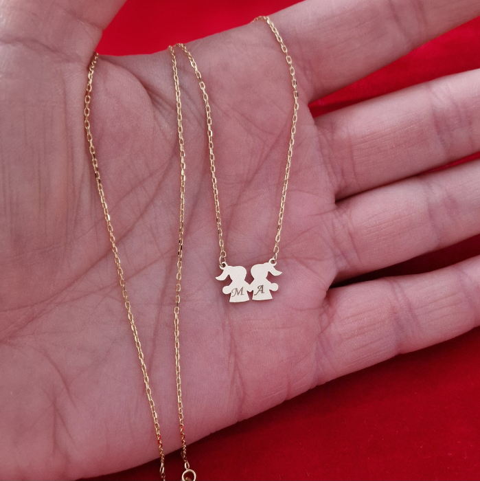Lantisor familie 2 membrii-copii 7mm aur 14k [2]