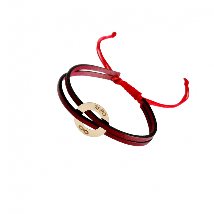 Set bratari cuplu ,disc aur 14k ,piele [3]