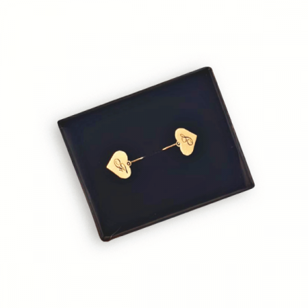 Cercei aur 14 k - Cercei inimă 10mm aur 14k