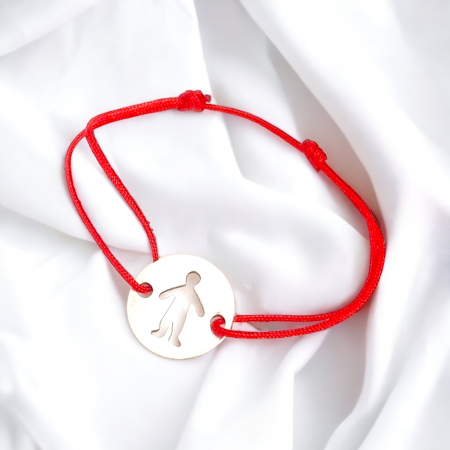 Brățări aur 14k - Brățară bănuț argint cu decupaj băiat