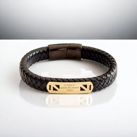 Bratara barbateasca  cu tablita  aur 14k personalizata [1]