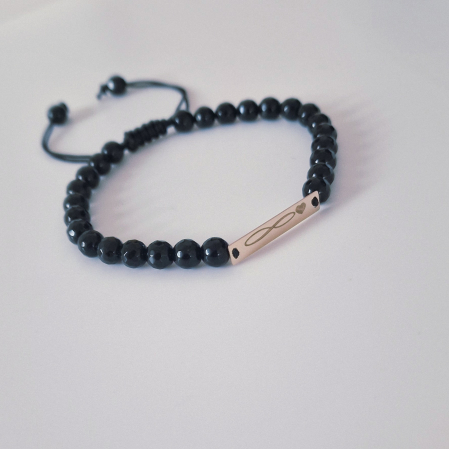 Bratara barbati cu  tablita aur personalizata si onix [14]