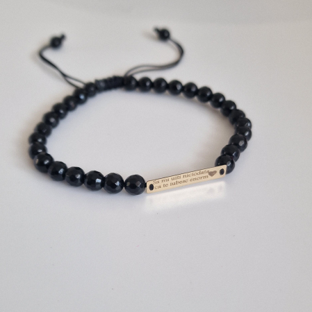 Bratara barbati cu  tablita aur personalizata si onix [16]