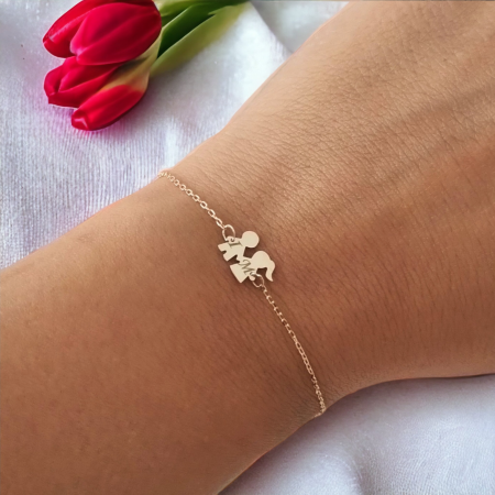 Bratara familie ,doi membrii,copii aur 14 k