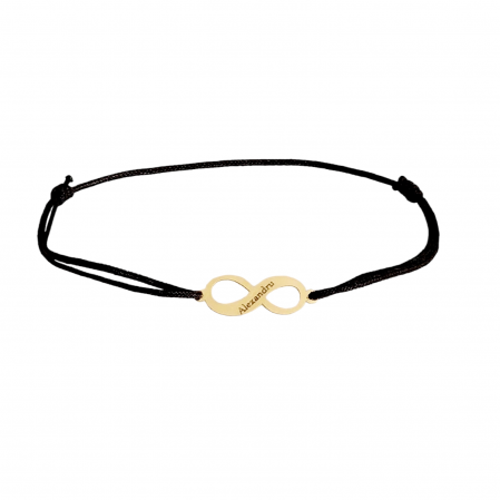 Bratara cu snur si infinit aur  18mm personalizat [1]