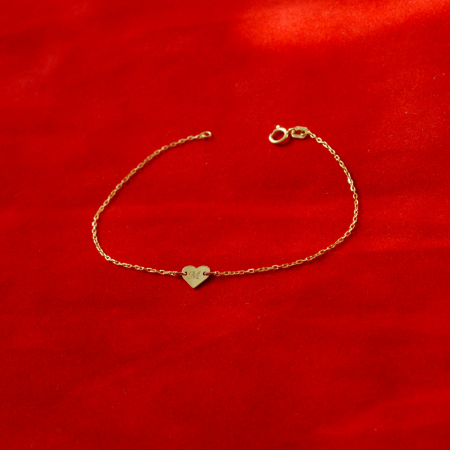 Brățări aur 14k - Brățară din aur cu inimă 7 mm