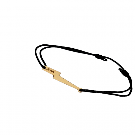 Bratara gravata cu snur dama ,fulger aur 14k [4]