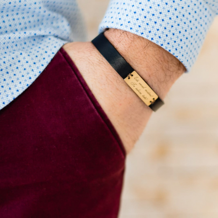 Brățări aur 14k - Bratara barbati  personalizata  tablita aur 14k