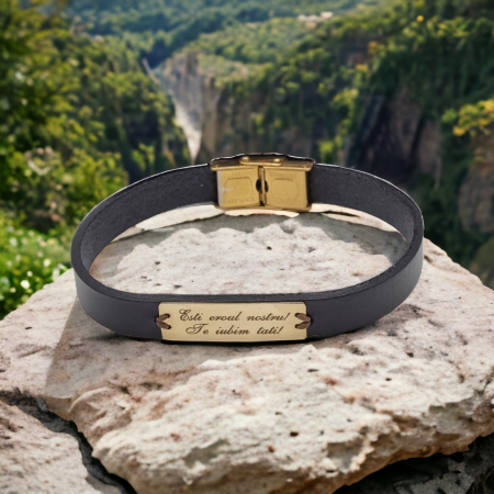 Bratara barbati  personalizata  tablita aur 14k [4]