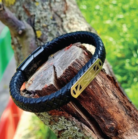 Bratara barbateasca  cu tablita  aur 14k personalizata [3]