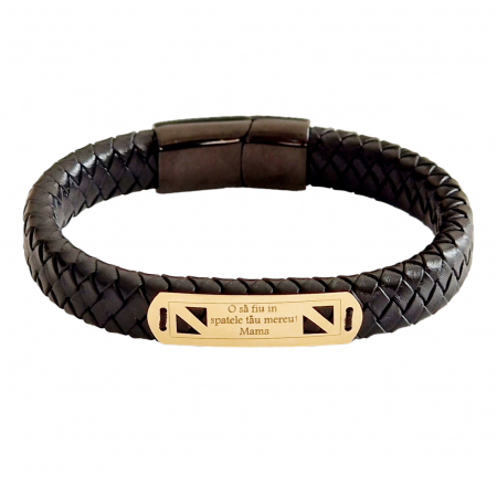 Bratara barbateasca  cu tablita  aur 14k personalizata [4]