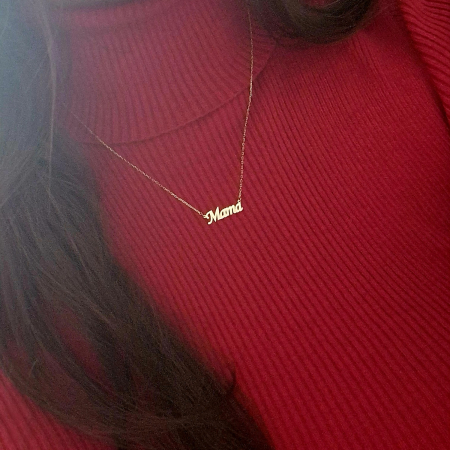 Aur 14 k - Lantisor cu pandantiv mama,aur 14k